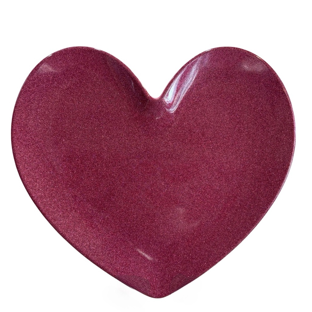 Vintage 2010 Target Pink Glitter Heart-Shaped Melamine‎ Plate